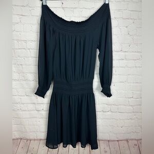 Michael MICHAEL KORS Black off shoulder long‎ sleeve dress, sz XS